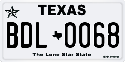 TX license plate BDL0068