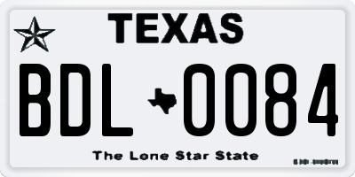 TX license plate BDL0084