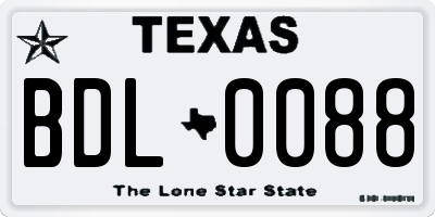 TX license plate BDL0088