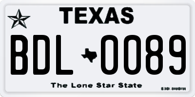 TX license plate BDL0089