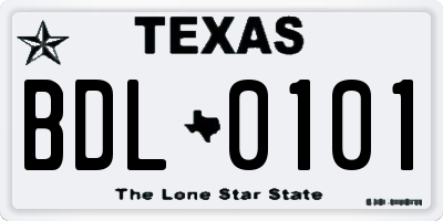 TX license plate BDL0101