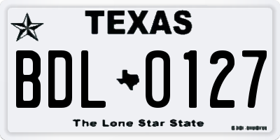 TX license plate BDL0127