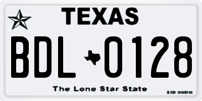 TX license plate BDL0128