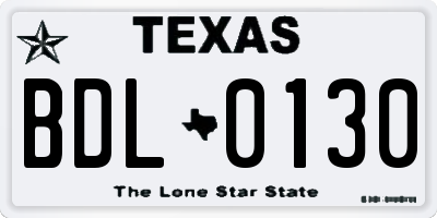 TX license plate BDL0130