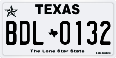TX license plate BDL0132