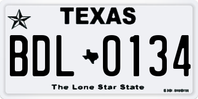 TX license plate BDL0134