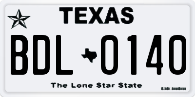 TX license plate BDL0140