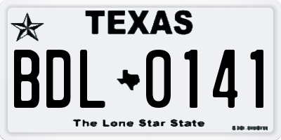 TX license plate BDL0141
