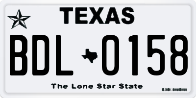 TX license plate BDL0158