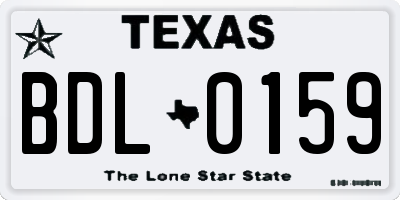 TX license plate BDL0159