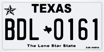 TX license plate BDL0161
