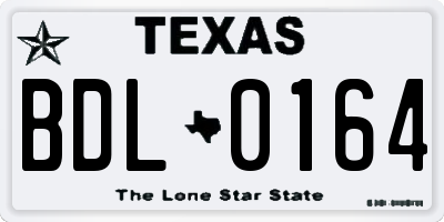 TX license plate BDL0164