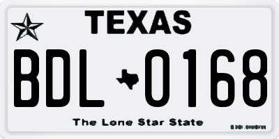TX license plate BDL0168