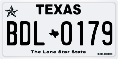 TX license plate BDL0179