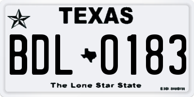 TX license plate BDL0183