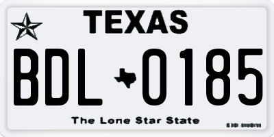 TX license plate BDL0185