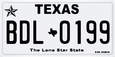 TX license plate BDL0199
