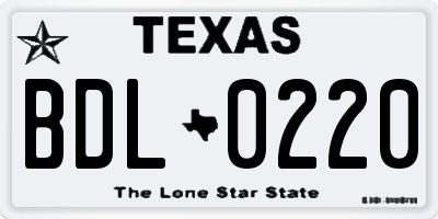 TX license plate BDL0220