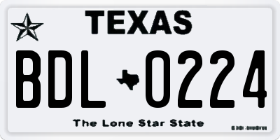 TX license plate BDL0224