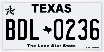 TX license plate BDL0236
