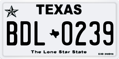 TX license plate BDL0239