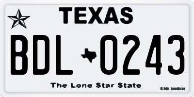TX license plate BDL0243