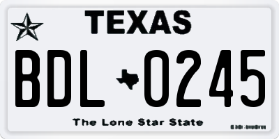 TX license plate BDL0245