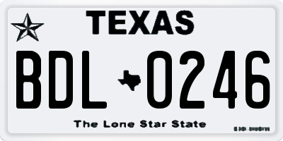 TX license plate BDL0246