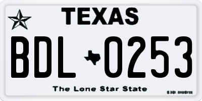 TX license plate BDL0253
