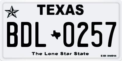 TX license plate BDL0257