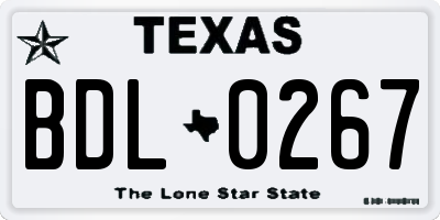 TX license plate BDL0267