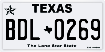 TX license plate BDL0269