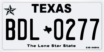 TX license plate BDL0277