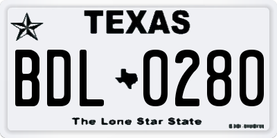TX license plate BDL0280