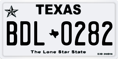 TX license plate BDL0282