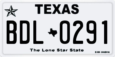 TX license plate BDL0291