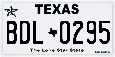 TX license plate BDL0295