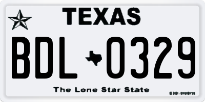 TX license plate BDL0329