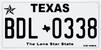 TX license plate BDL0338