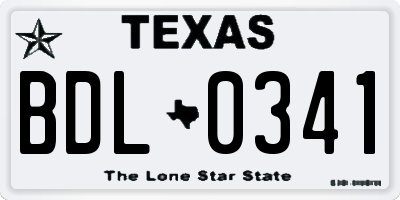 TX license plate BDL0341