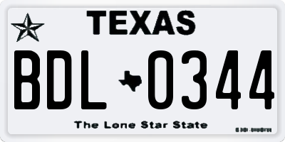 TX license plate BDL0344
