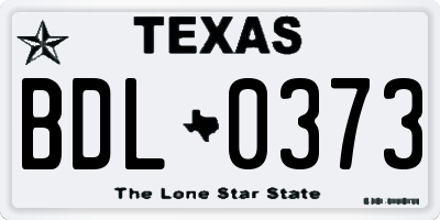 TX license plate BDL0373