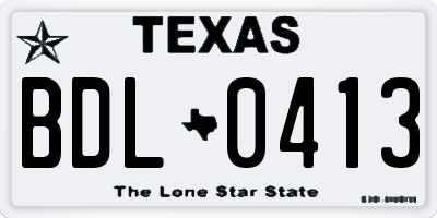 TX license plate BDL0413