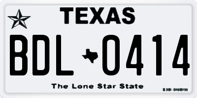 TX license plate BDL0414