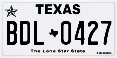 TX license plate BDL0427