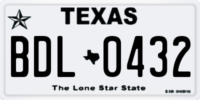 TX license plate BDL0432