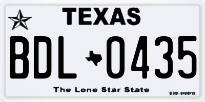 TX license plate BDL0435