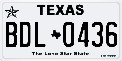 TX license plate BDL0436