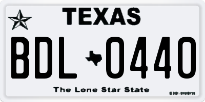 TX license plate BDL0440