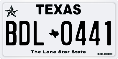TX license plate BDL0441